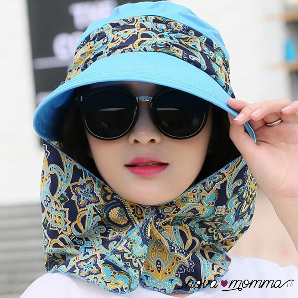 50% Off Anti-Uv Sun Hat Beach Foldable Blue