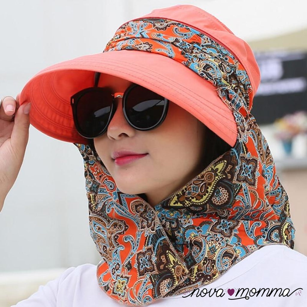 50% Off Anti-Uv Sun Hat Beach Foldable Red