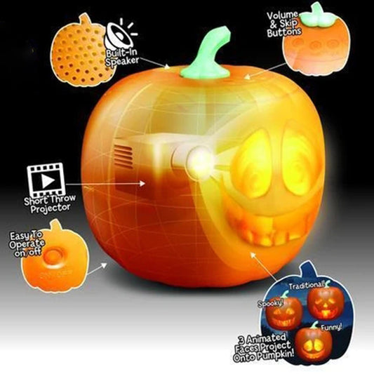 🎃Halloween Talking Animated Pumpkin with Built-In Projector & Speaker🔥