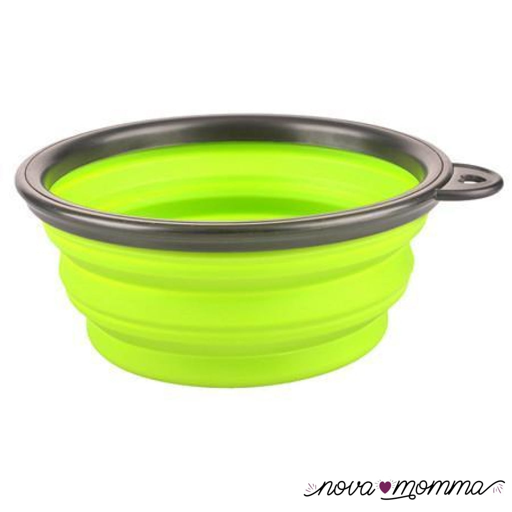 Collapsible Silicone Dog Bowl Green / L