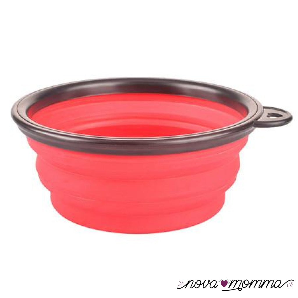 Collapsible Silicone Dog Bowl Red / L