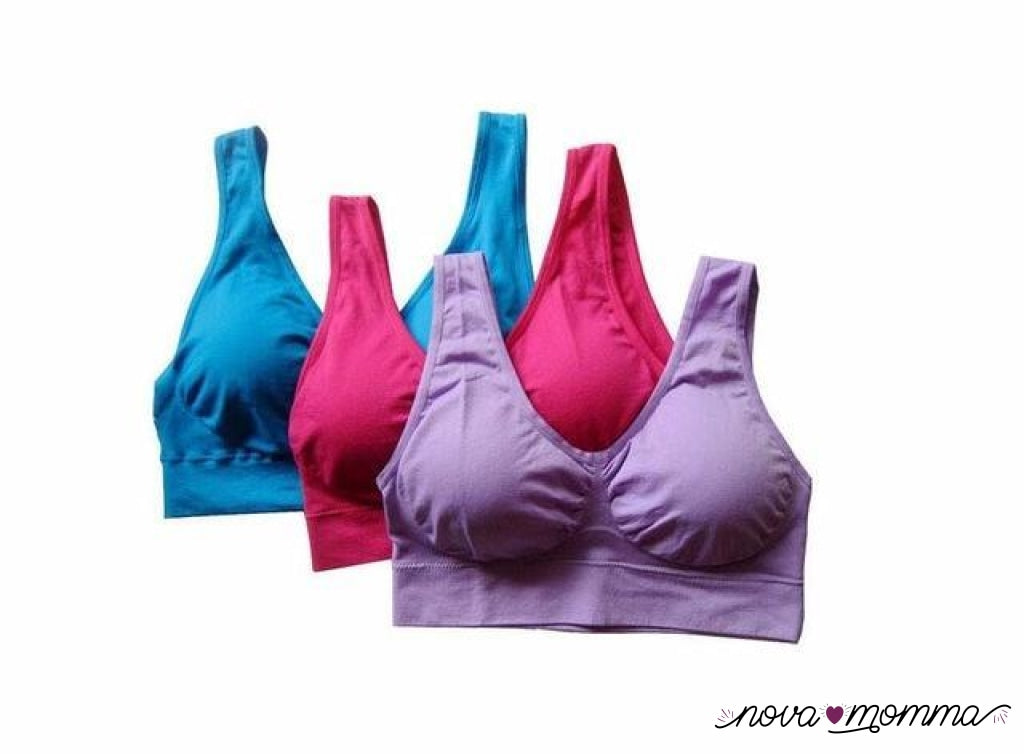 Comfortable Seamless Bra Purple Blue Rose Red / S