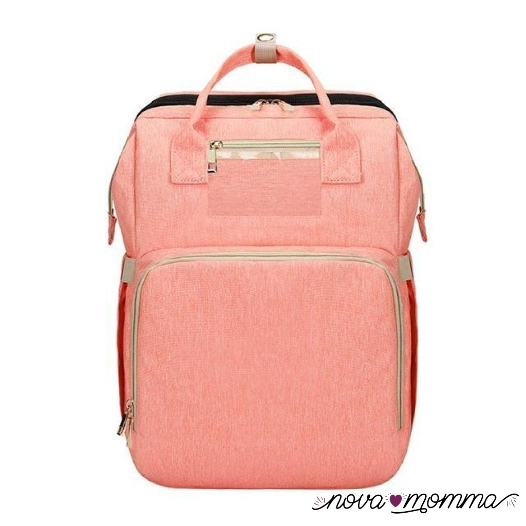 Diaper Backpack With Changing Bed Baby Pink