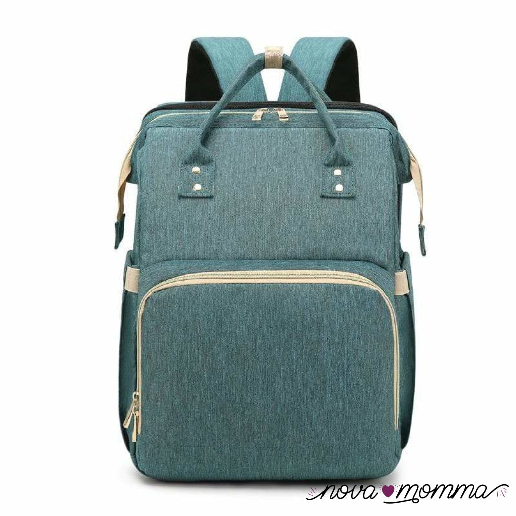 Diaper Backpack With Changing Bed Hunter Green