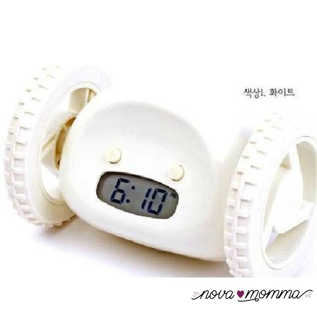 Digital Lcd Display Running Alarm Clock White