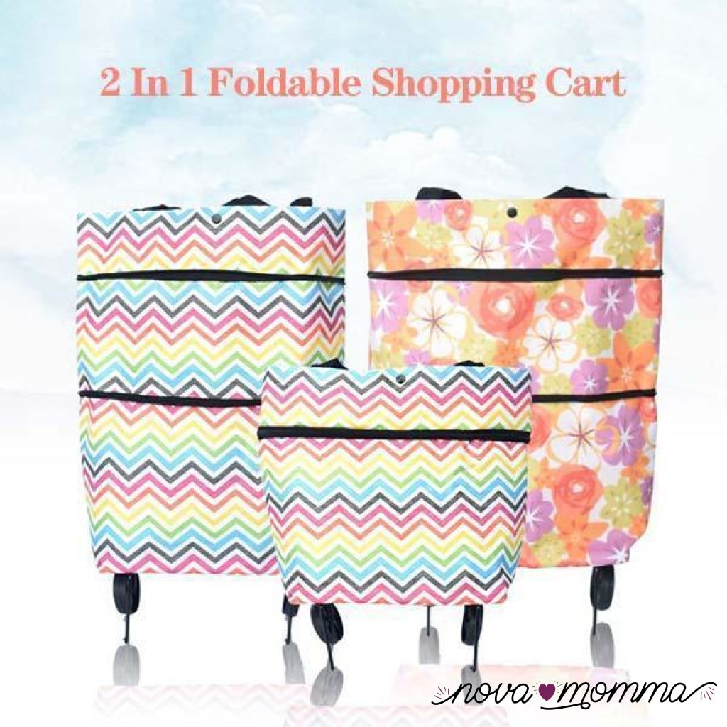 Foldable Shopping Trolley Tote Bag