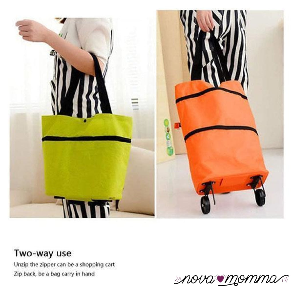 Foldable Shopping Trolley Tote Bag