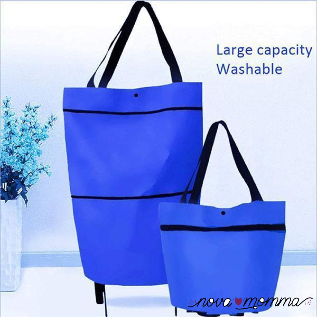 Foldable Shopping Trolley Tote Bag Buy 1 (Save 50%) / Blue