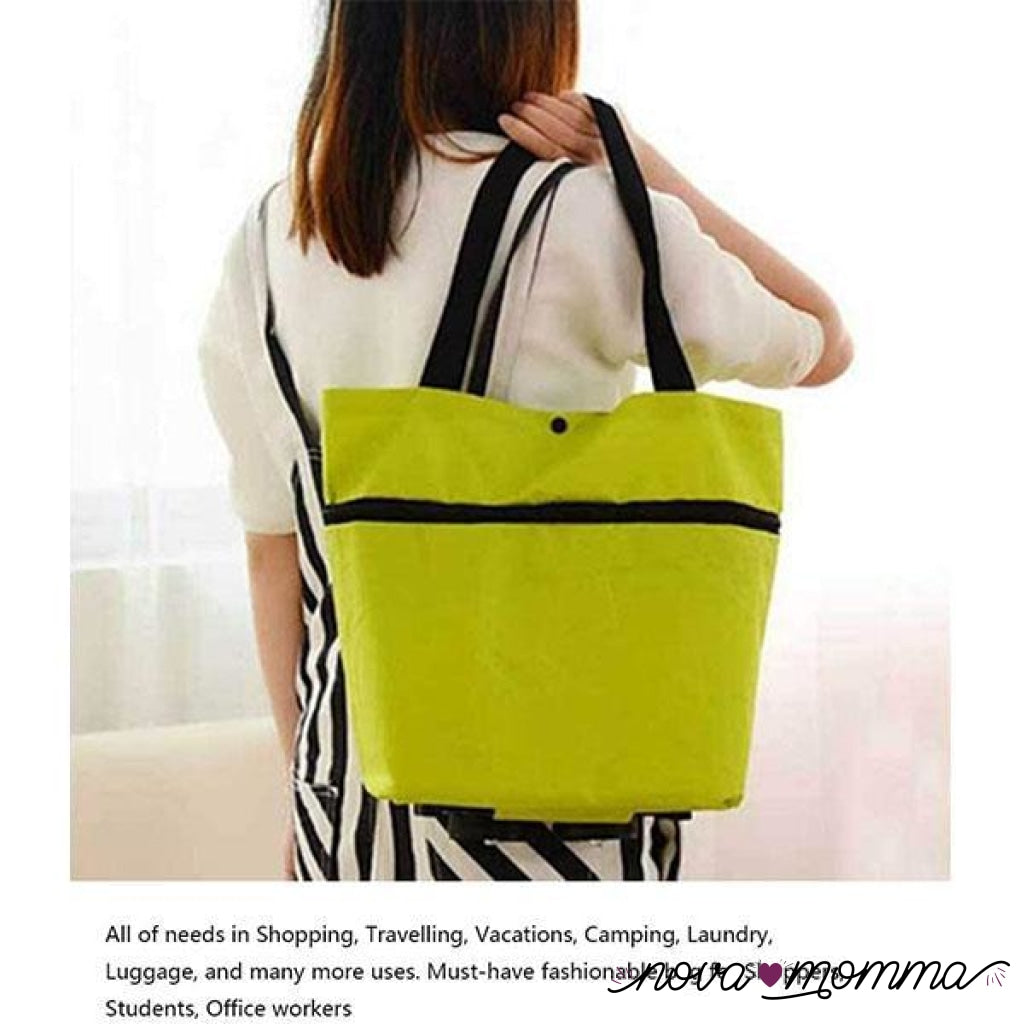 Foldable Shopping Trolley Tote Bag Buy 1 (Save 50%) / Green