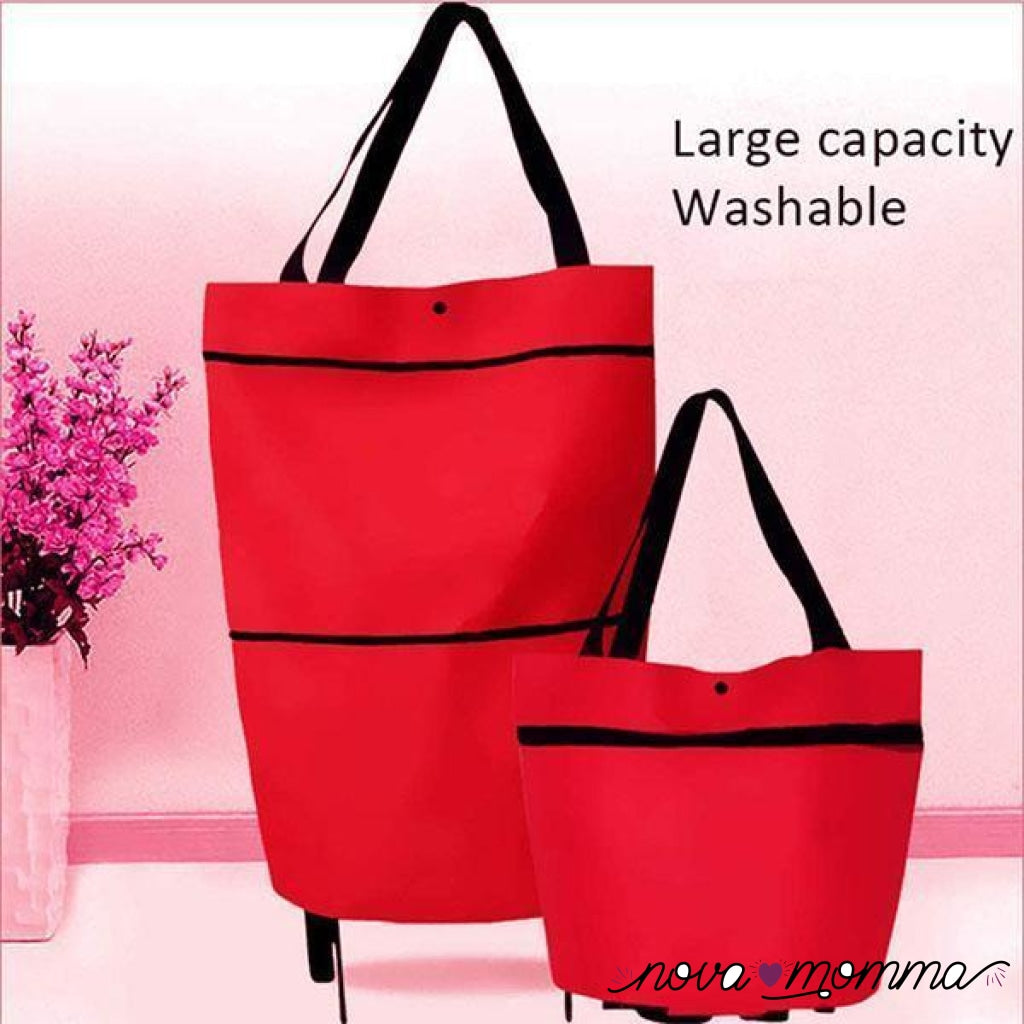 Foldable Shopping Trolley Tote Bag Buy 1 (Save 50%) / Red