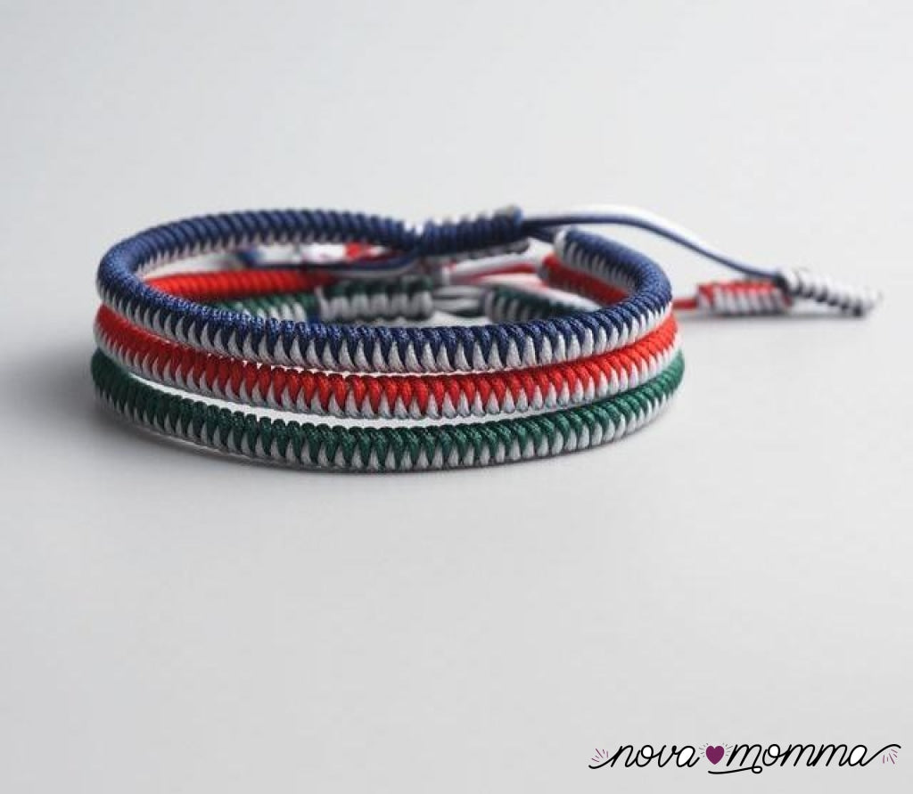 Handmade Buddhist Knots Rope Bracelet 5-3Pcs