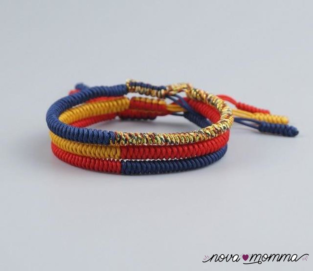 Handmade Buddhist Knots Rope Bracelet 7-3Pcs