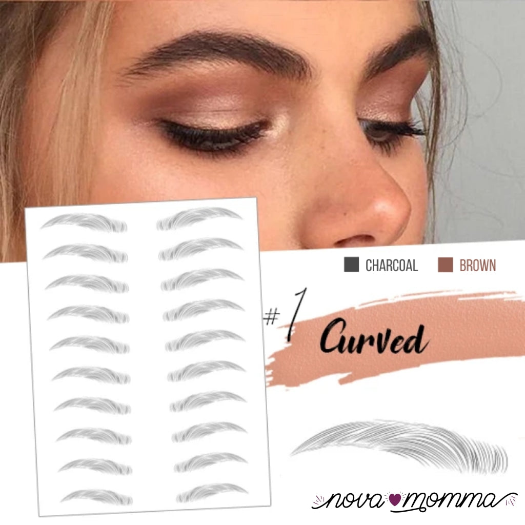 Instaeyebrows Tattoo #1 Curved / Charcoal Starter Pack (10 Sets)