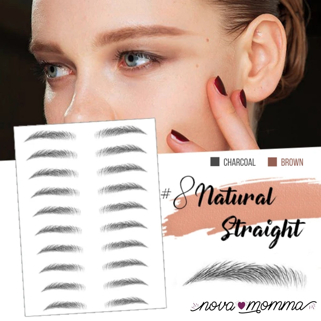 Instaeyebrows Tattoo #8 Natural Straight / Charcoal Starter Pack (10 Sets)