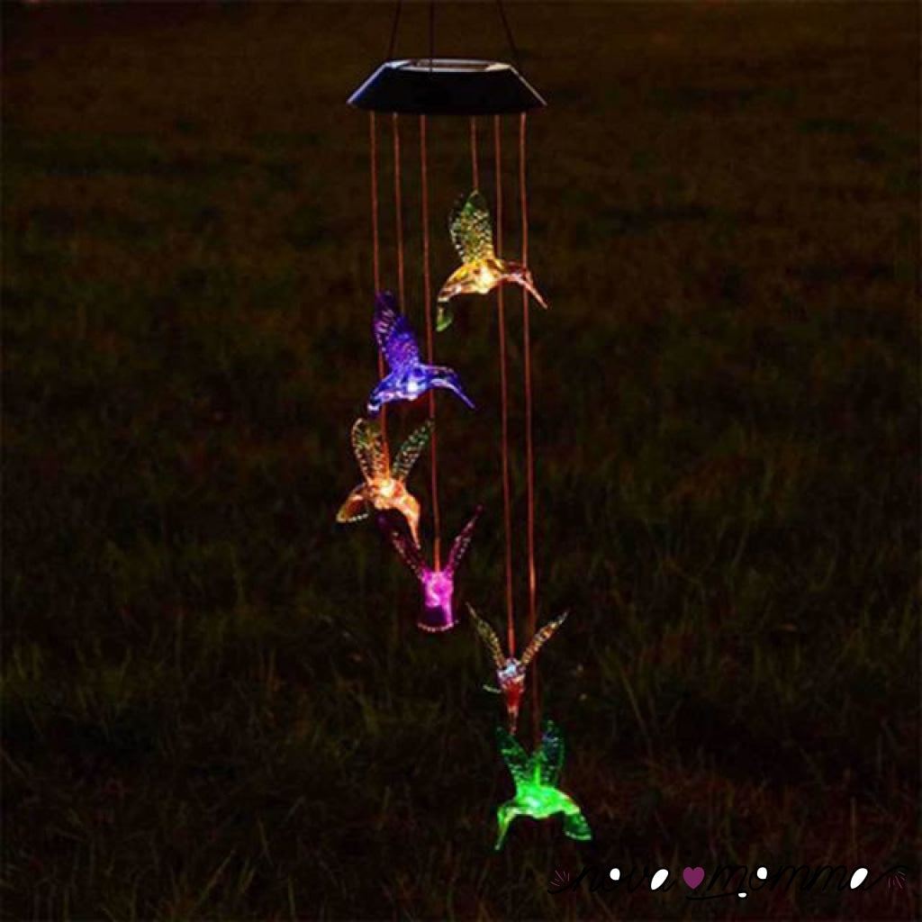 Led Solar Powered Hummingbird Chime