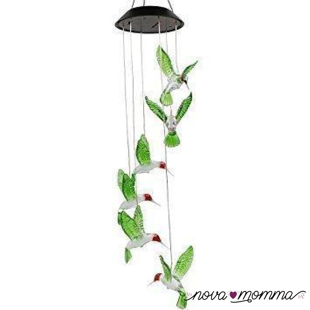 Led Solar Powered Hummingbird Chime