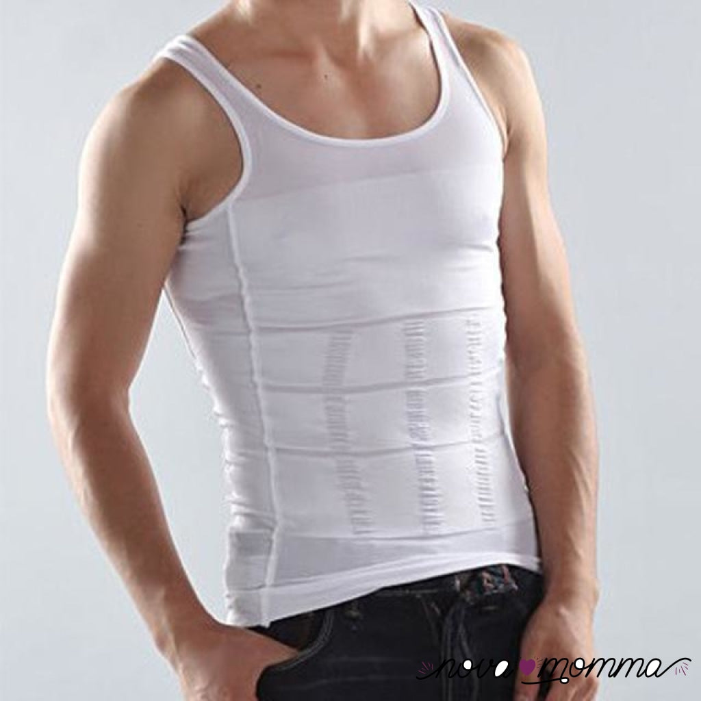 Mens Body Slimming Vest White / L