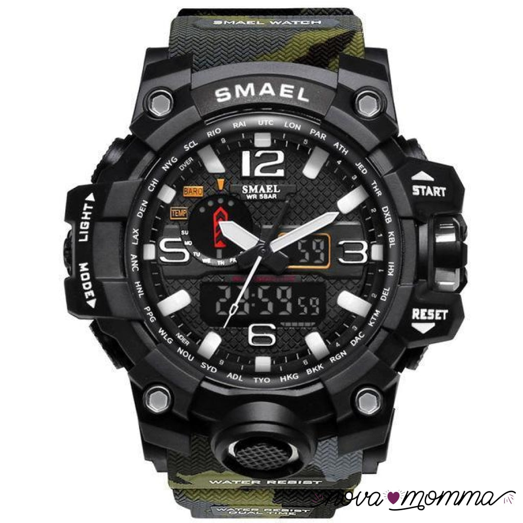 Military Sports Watch Black Army Green M