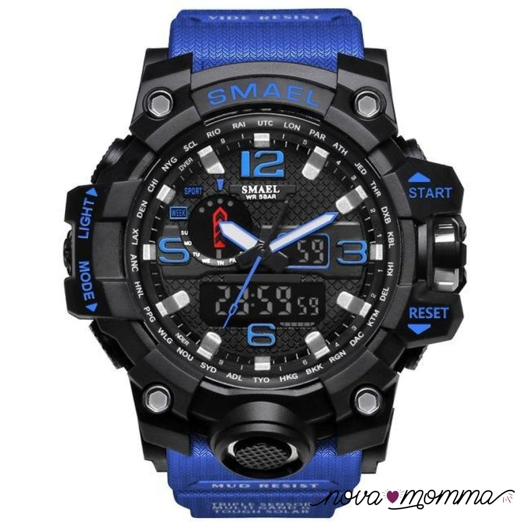 Military Sports Watch Black Dark Blue