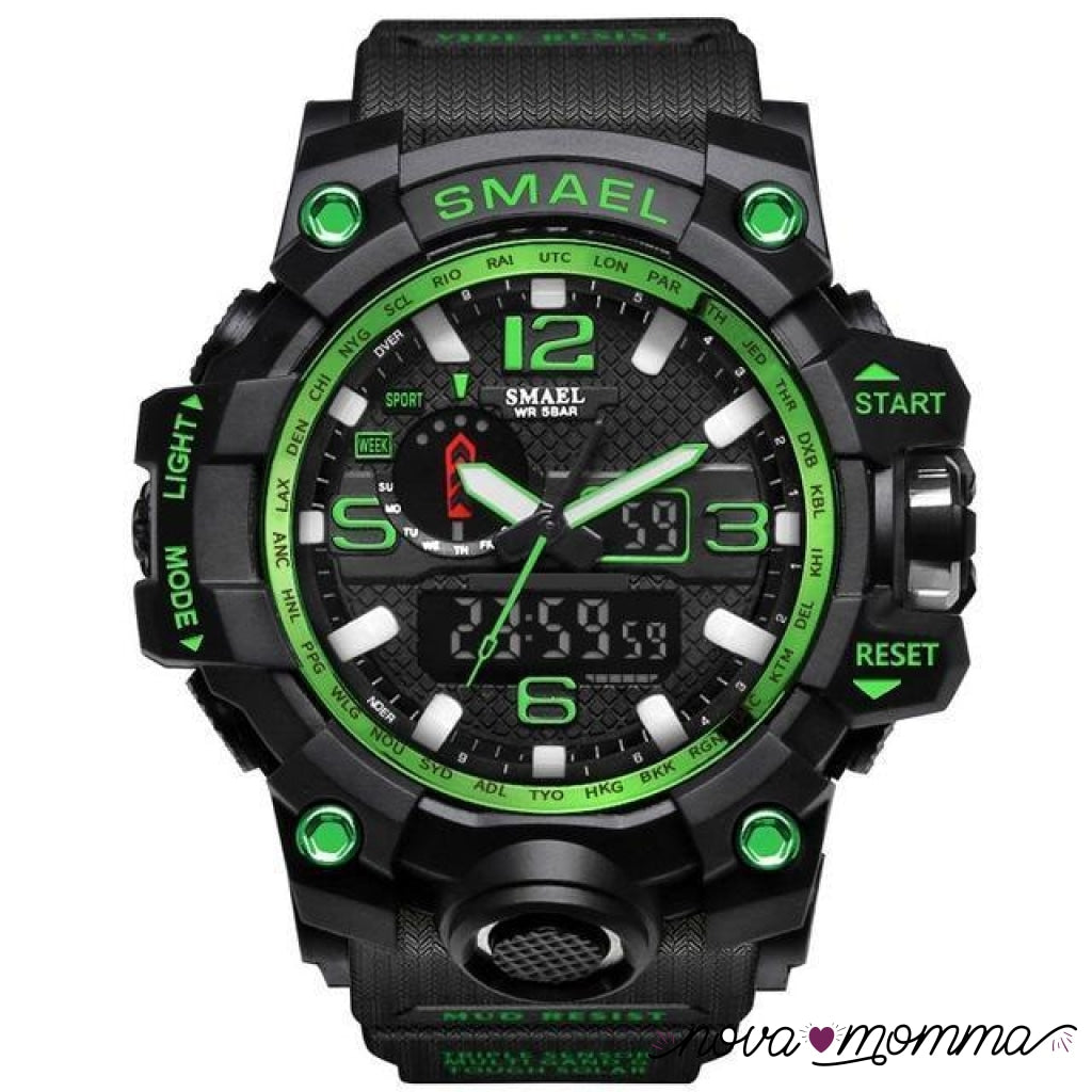 Military Sports Watch Black Green