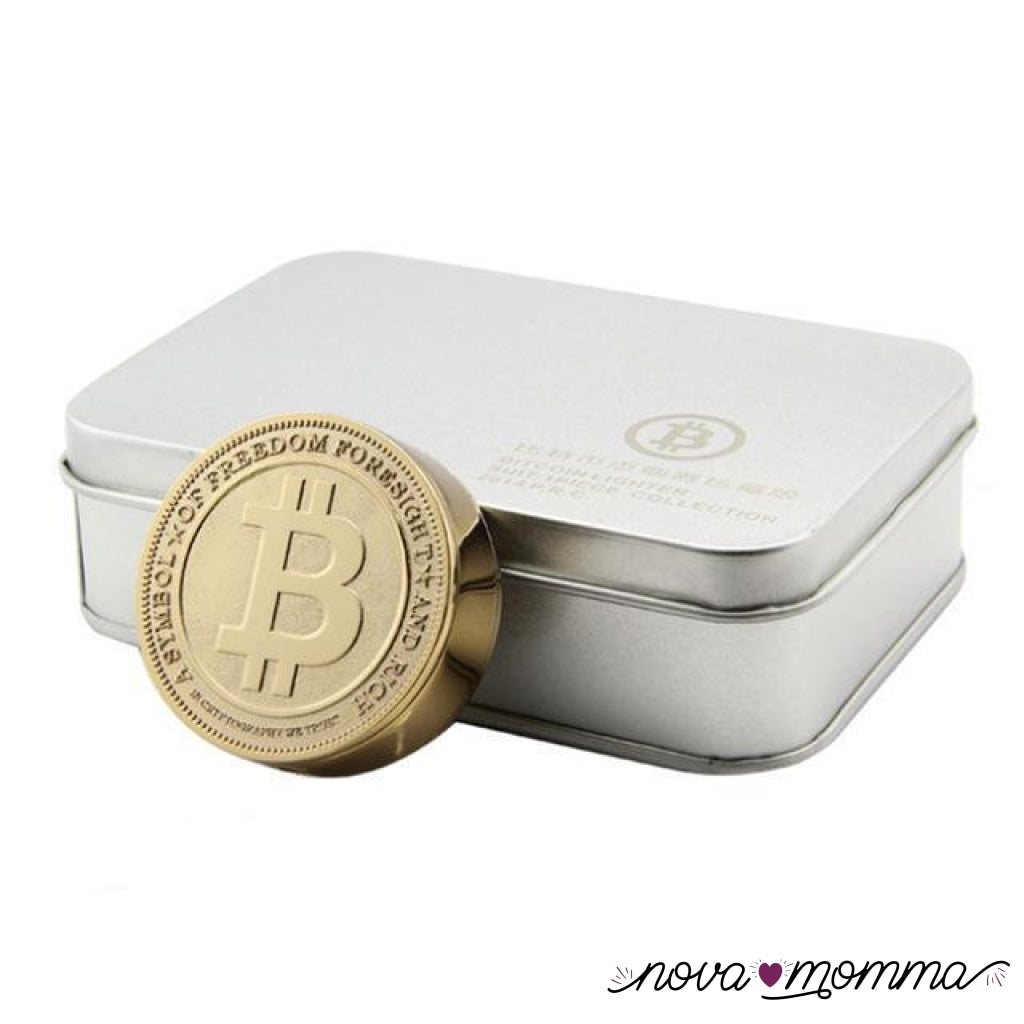 Rechargeable Flameless Bitcoin Electronic Usb Lighter Gold