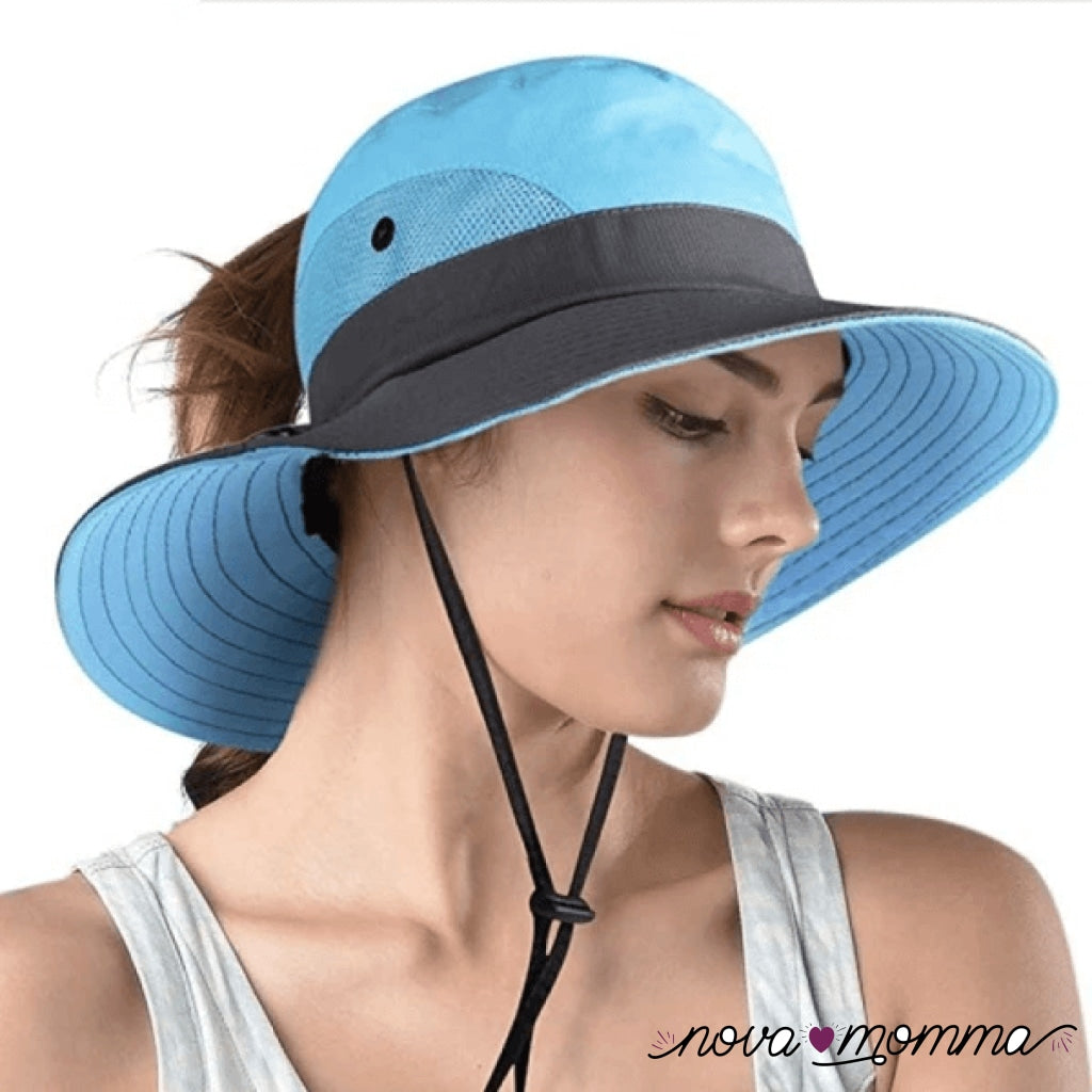 Uv Protection Foldable Sun Hat 50% Off Blue